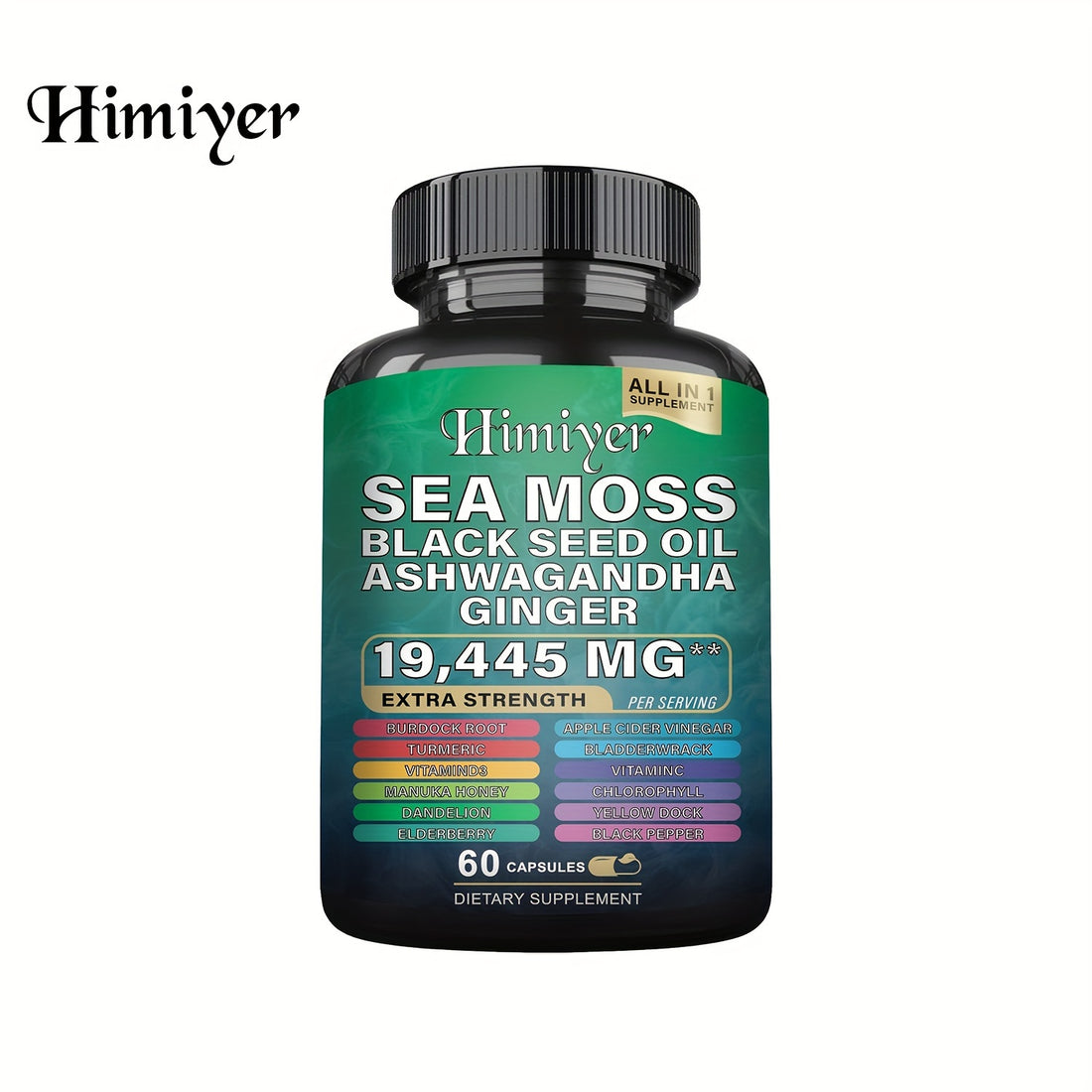 All-in-1 Herbal Superblend Sea Moss, Ashwagandha & Ginseng (Multi-Bottle Discount)