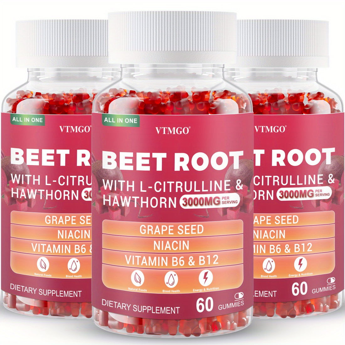 Beetroot Gummies Athletic Performance & Blood Circulation Support