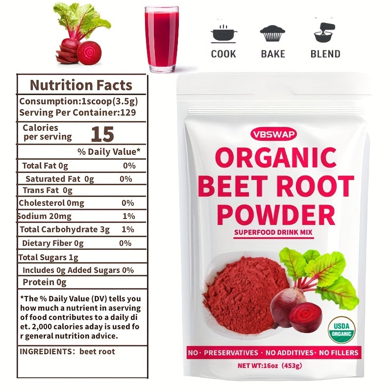 Organic Beetroot Powder 1 lb – Natural Superfood