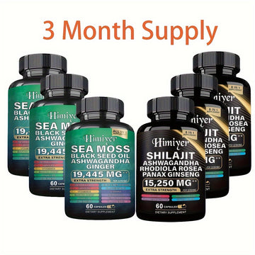 All-in-1 Herbal Superblend Sea Moss, Ashwagandha & Ginseng (Multi-Bottle Discount)